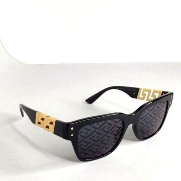 VERSACE Sunglasses Monogram Logo Lens VE4421 La Greca Logo Arms Black - Picture 5 of 14